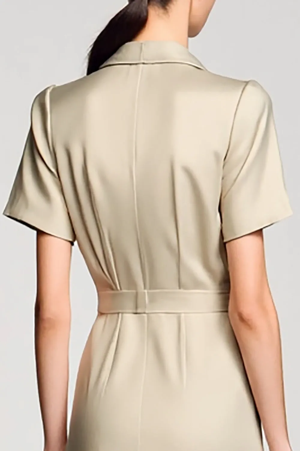 Shawl Lapel A Line Two Piece Grey Wedding Guest Dress sold by Zapaka product image thumbnail 4