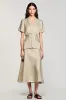 Shawl Lapel A Line Two Piece Grey Wedding Guest Dress sold by Zapaka