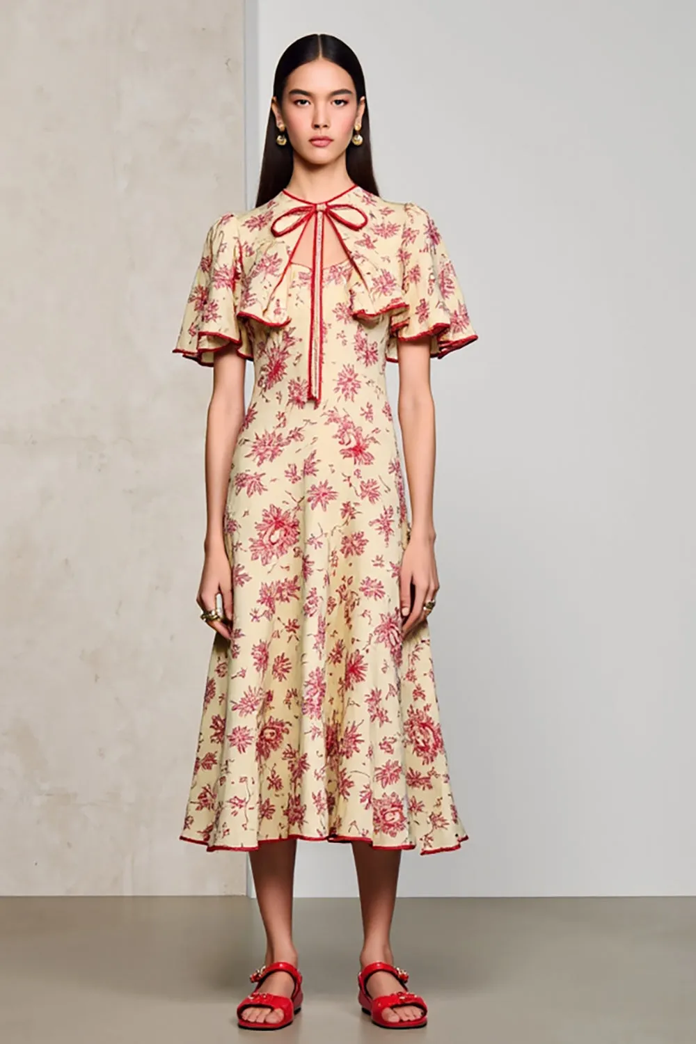 Apricot A Line Satin Backless Wedding Guest Dress sold by Zapaka