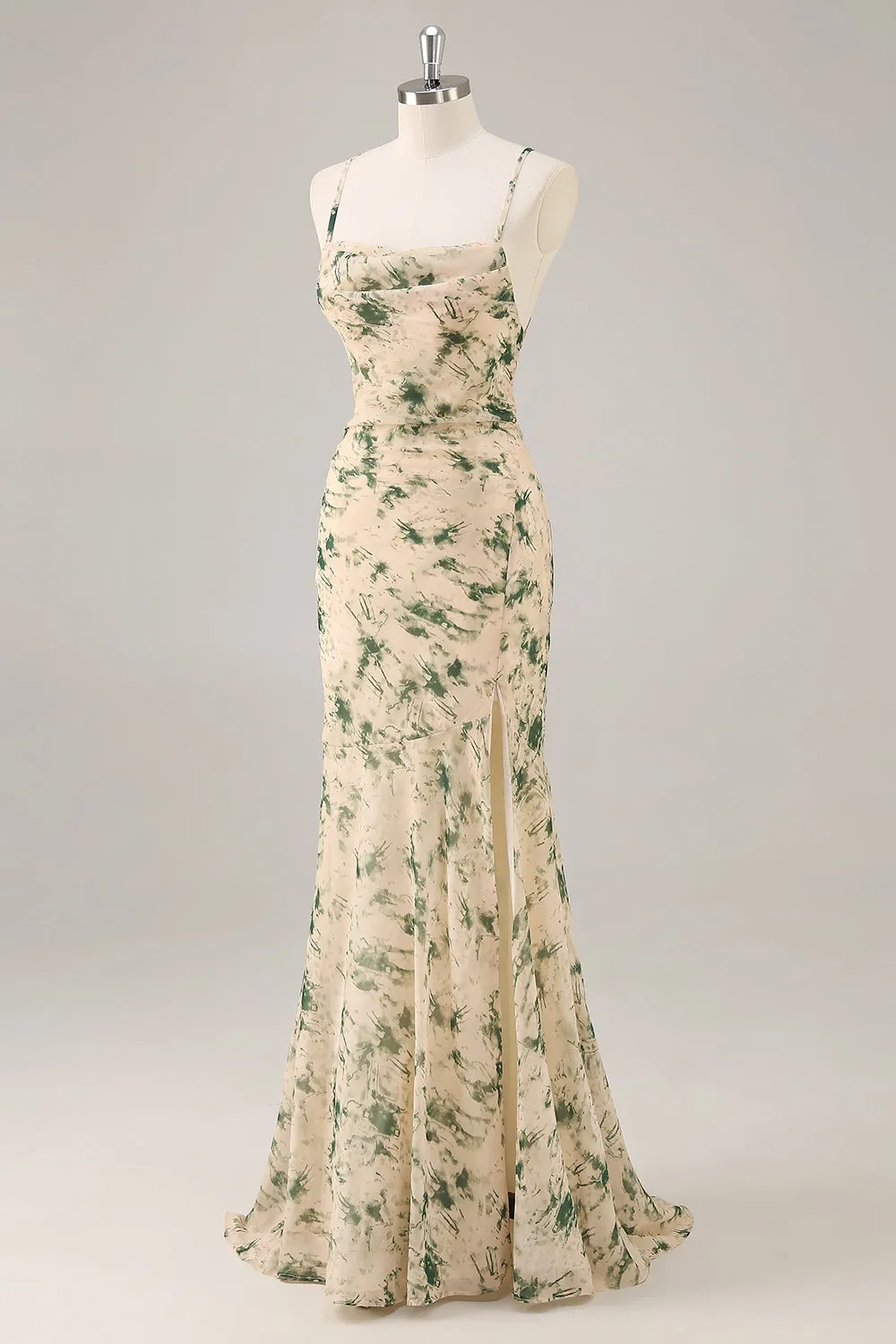 Champagne Flower Mermaid Bridesmaid Dress with Slit sold by Zapaka product image thumbnail 3