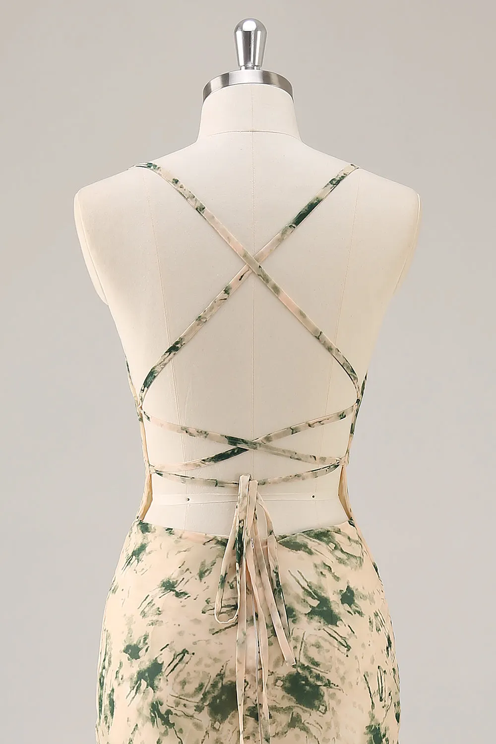 Champagne Flower Mermaid Bridesmaid Dress with Slit sold by Zapaka product image thumbnail 5