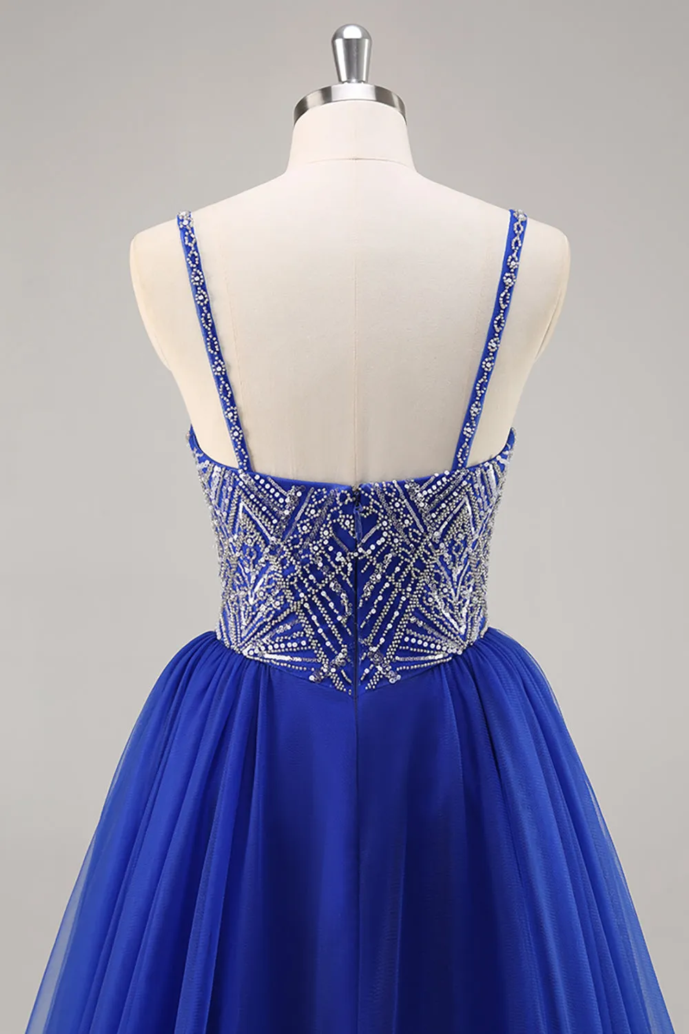 Royal Blue A Line Long Prom Dress with Beadings sold by Zapaka product image thumbnail 5