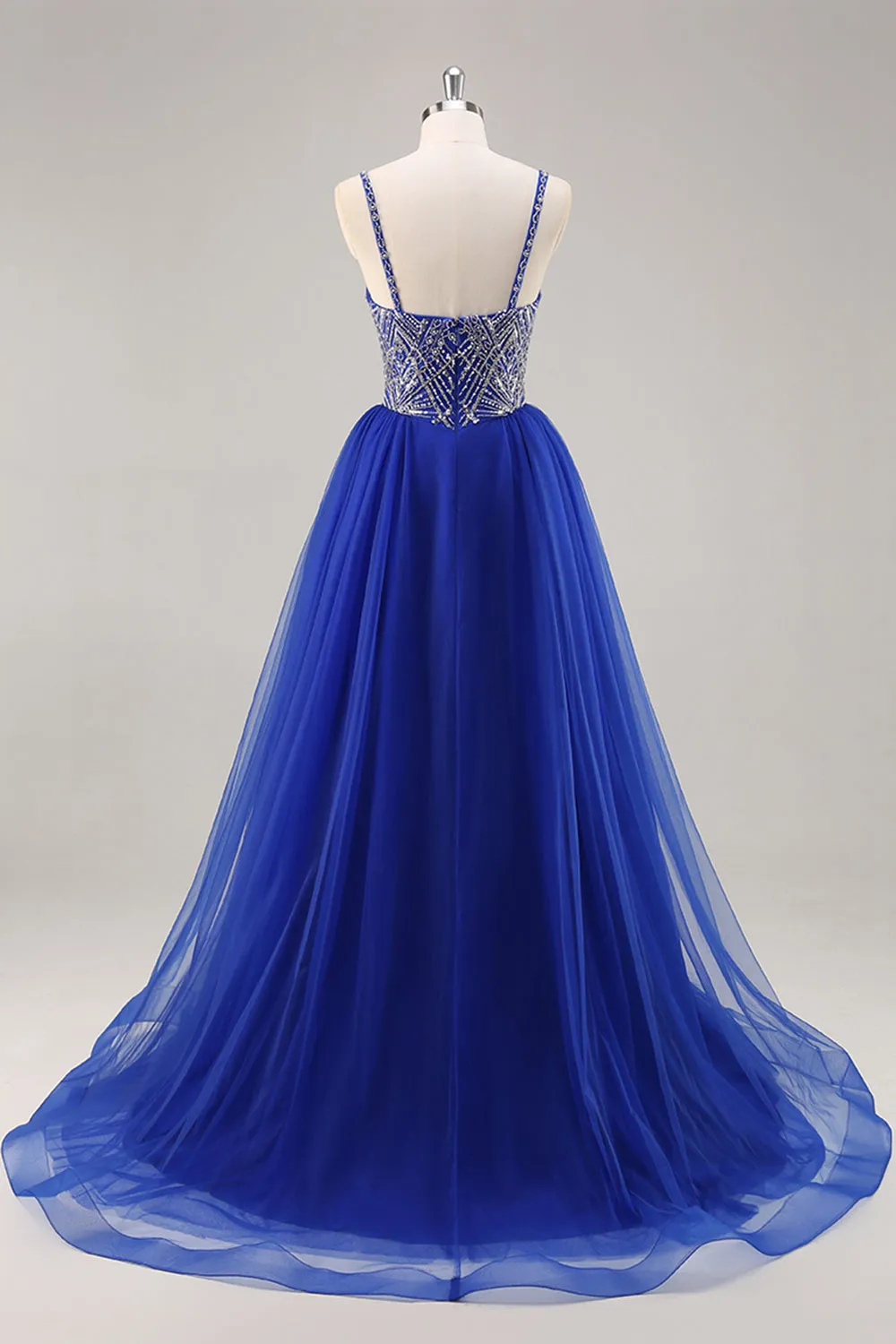 Royal Blue A Line Long Prom Dress with Beadings sold by Zapaka product image thumbnail 2