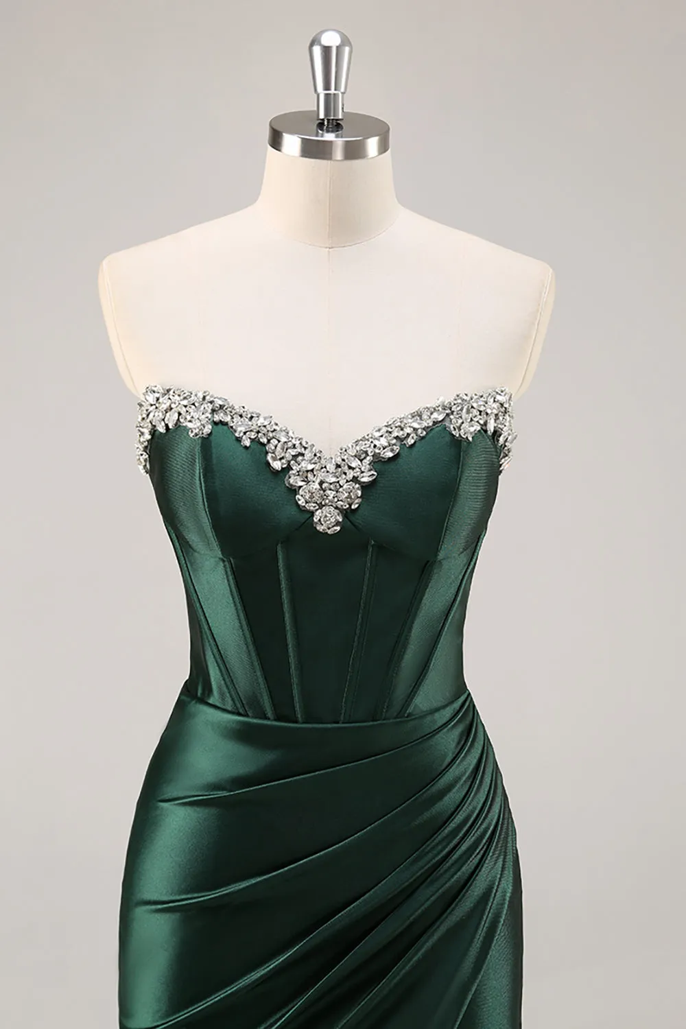 Dark Green Strapless Corset Bodycon Homecoming Dress sold by Zapaka product image thumbnail 4
