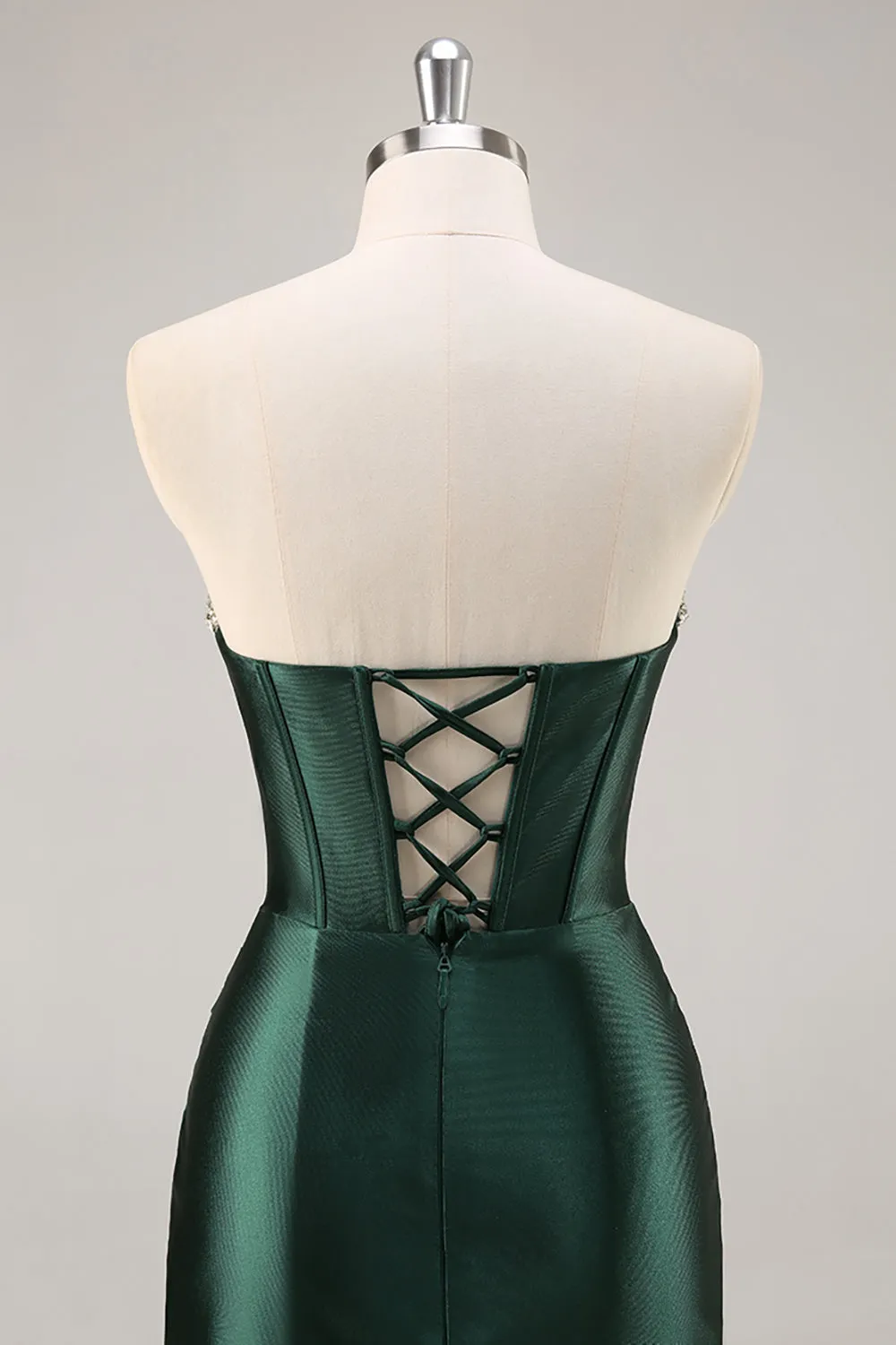 Dark Green Strapless Corset Bodycon Homecoming Dress sold by Zapaka product image thumbnail 5
