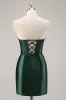 Dark Green Strapless Corset Bodycon Homecoming Dress sold by Zapaka