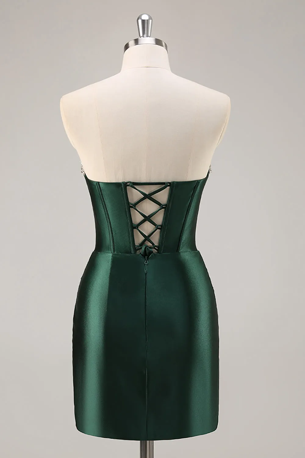 Dark Green Strapless Corset Bodycon Homecoming Dress sold by Zapaka product image thumbnail 2
