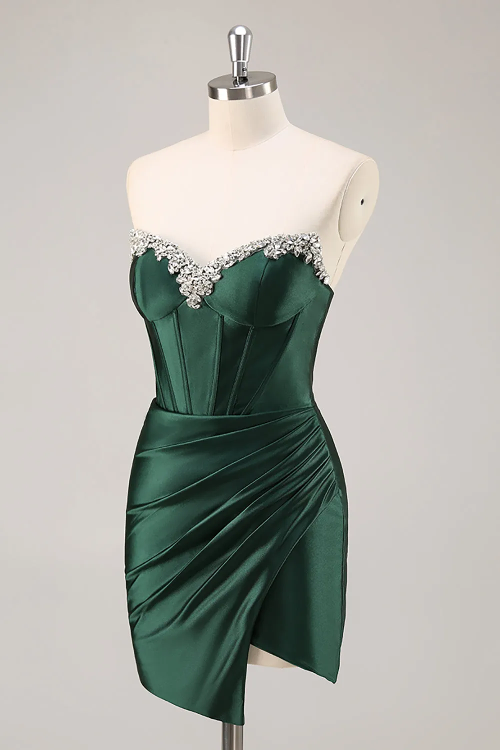 Dark Green Strapless Corset Bodycon Homecoming Dress sold by Zapaka product image thumbnail 3