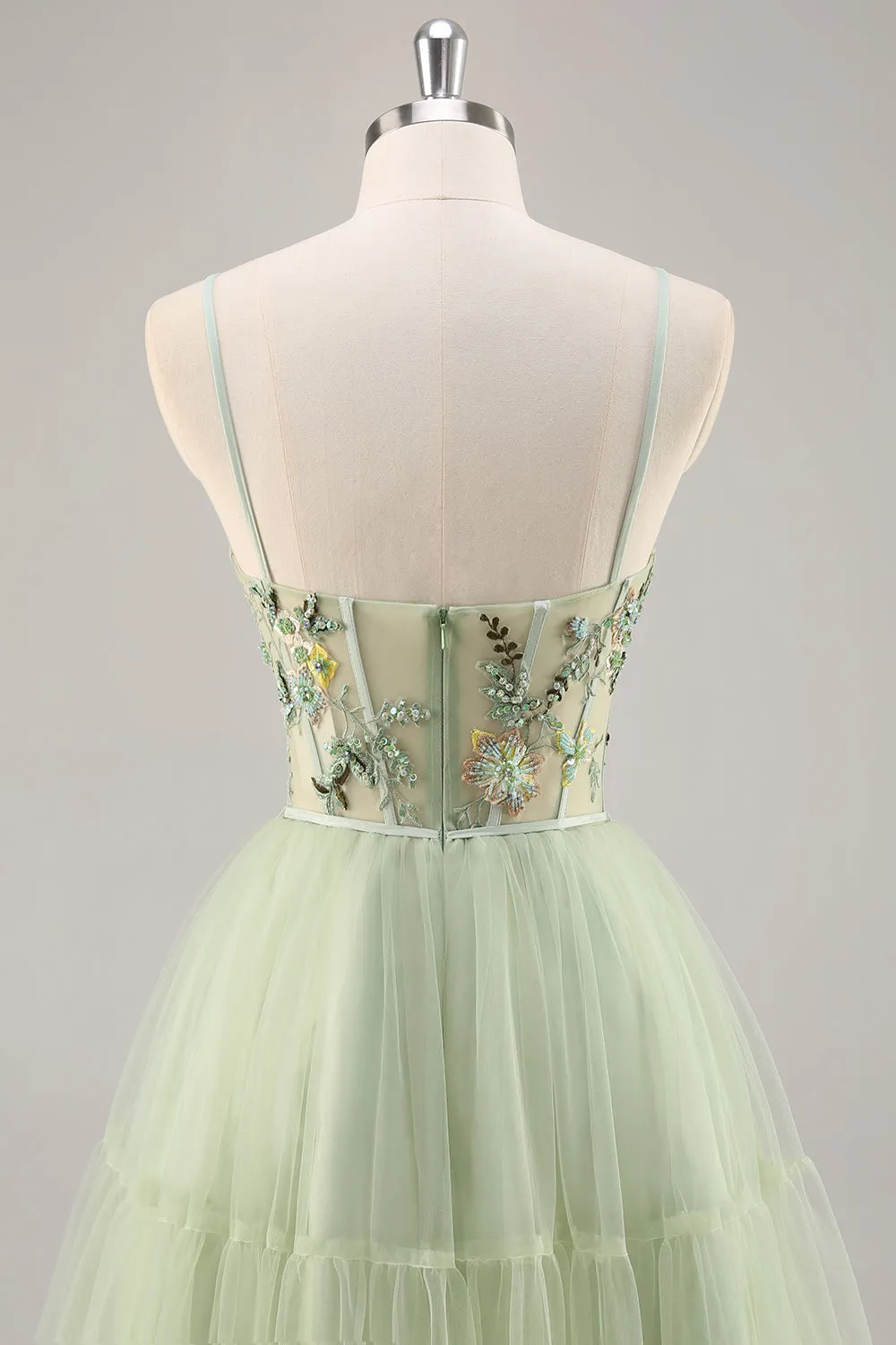 Green Applique Corset A Line Homecoming Dress sold by Zapaka product image thumbnail 5