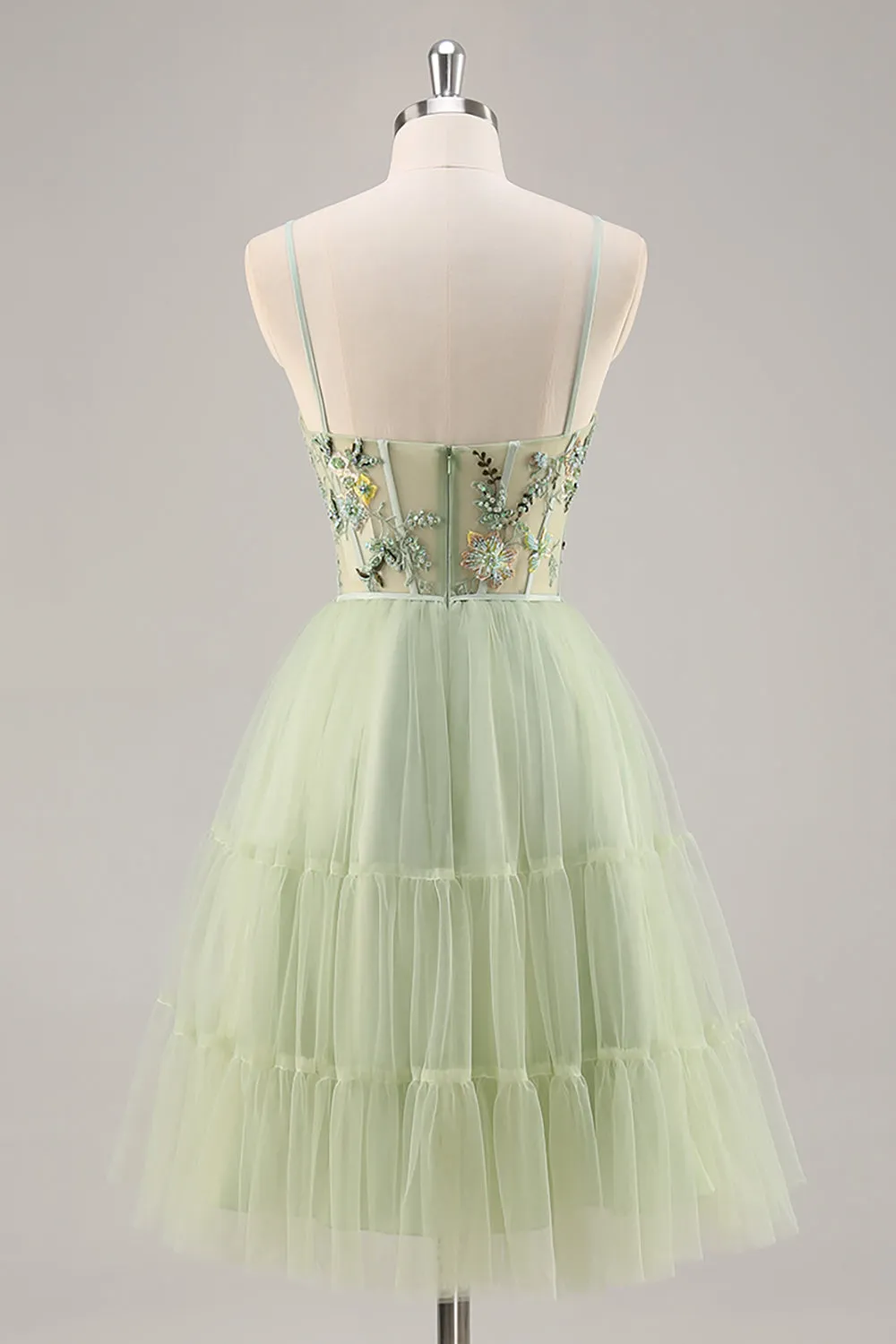 Green Applique Corset A Line Homecoming Dress sold by Zapaka product image thumbnail 2
