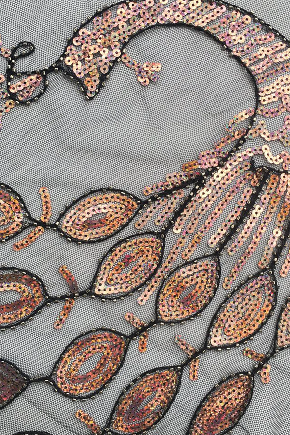 Black Sequined Peacock 1920s Cape sold by Zapaka product image thumbnail 4