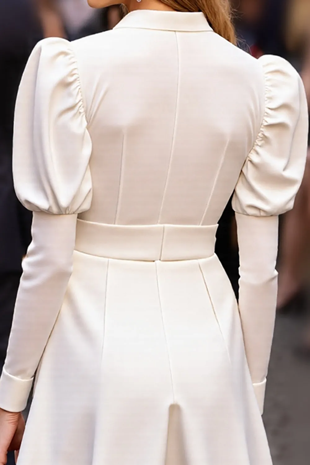 Sparkly White Sequin Bodycon Short Work Dress with Sleeves sold by Zapaka product image thumbnail 4