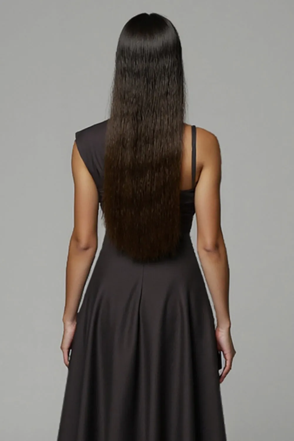 A Line Asymmetrical Midi Black Work Dress sold by Zapaka product image thumbnail 4