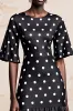 Black A Line Short Sleeve Polka Dot Dress sold by Zapaka