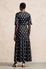Black A Line Short Sleeve Polka Dot Dress sold by Zapaka