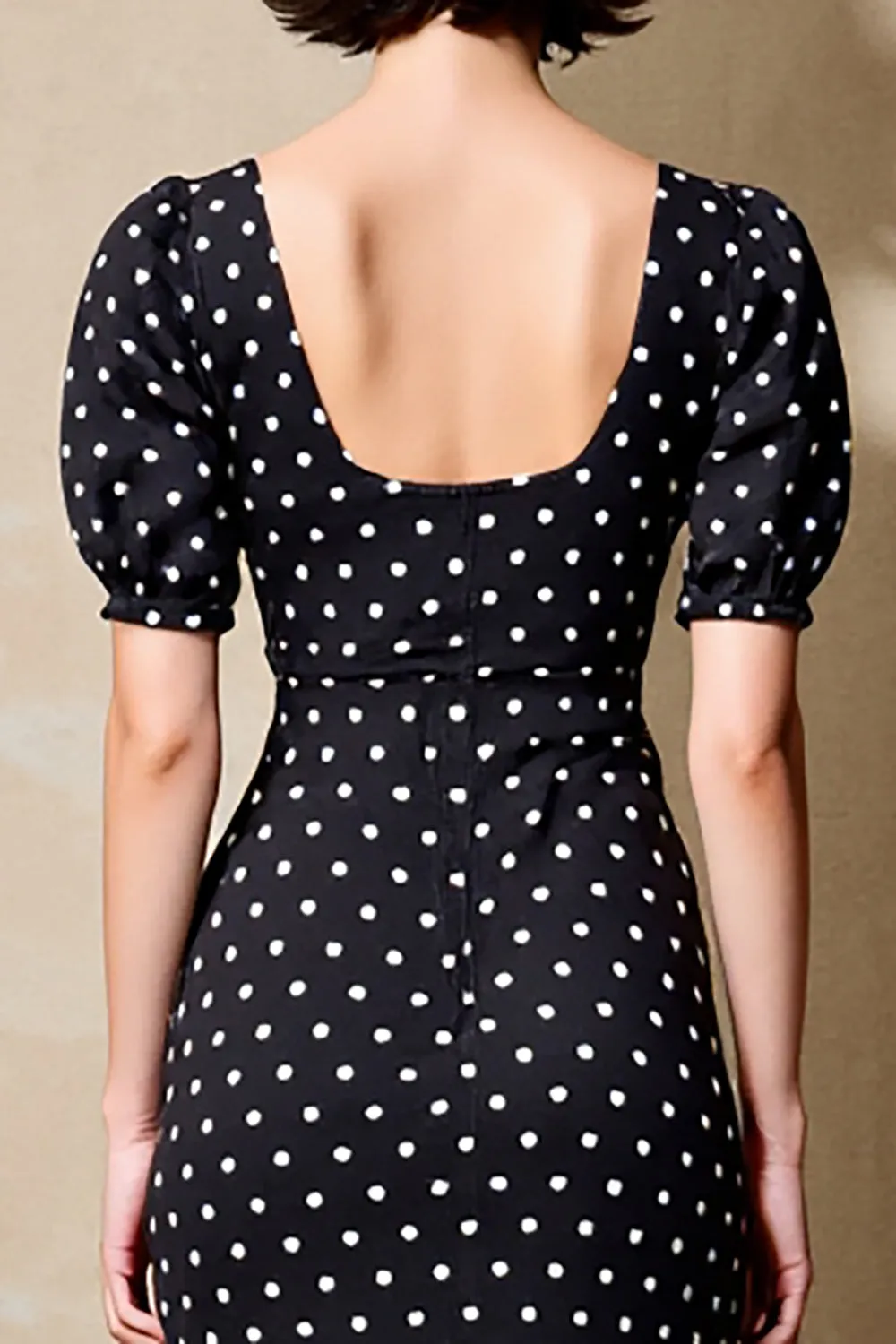 Black Sheath Short Sleeve Polka Dot Dress sold by Zapaka product image thumbnail 4