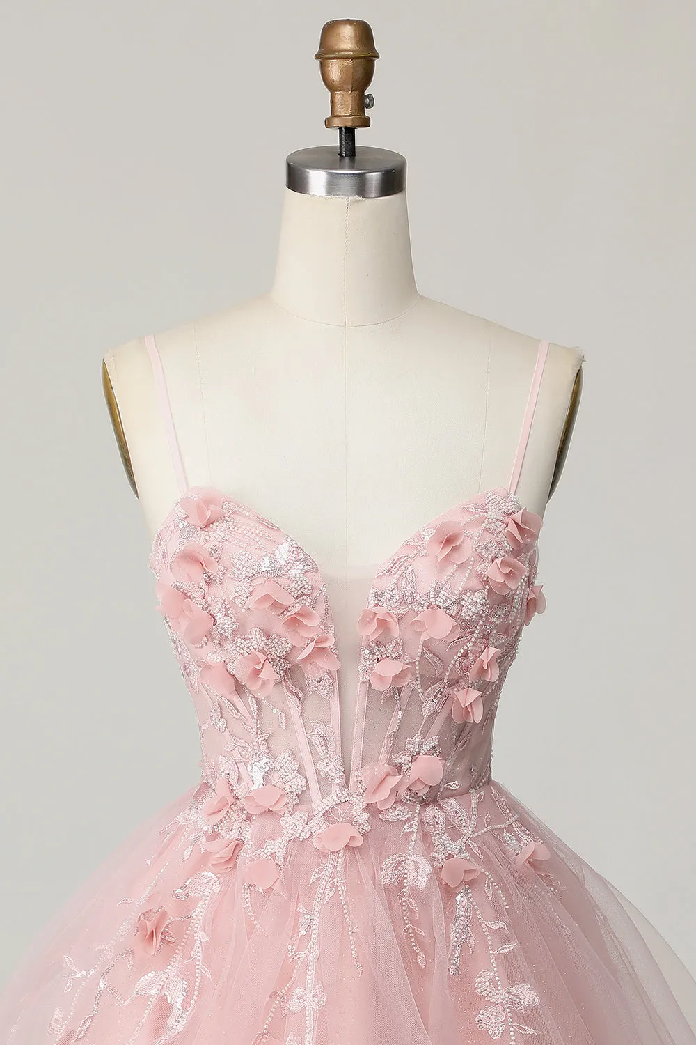 Pink Corset A Line Short Appliqued Homecoming Dress with Beading sold by Zapaka product image thumbnail 4
