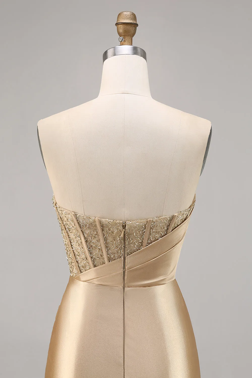 Golden Strapless Corset Bodycon Short Homecoming Dress sold by Zapaka product image thumbnail 5