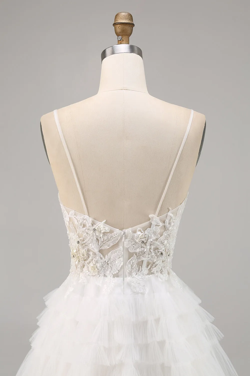 White Tulle A-Line Short Homecoming Dress with Appliques sold by Zapaka product image thumbnail 5