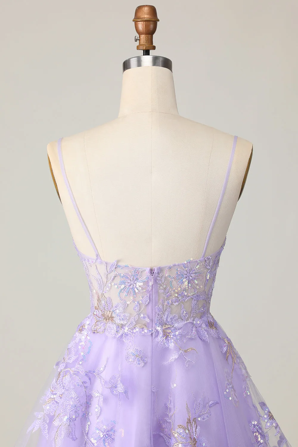 Sparkly Purple A Line Tulle Homecoming Dress with Appliques sold by Zapaka product image thumbnail 5