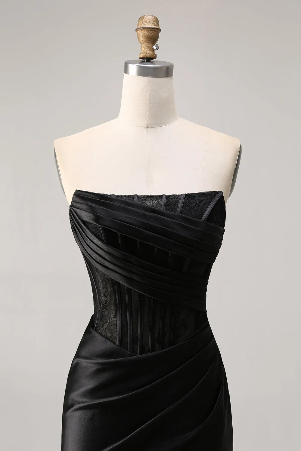 Corset Strapless Bodycon Lace Black Homecoming Dress sold by Zapaka product image thumbnail 4