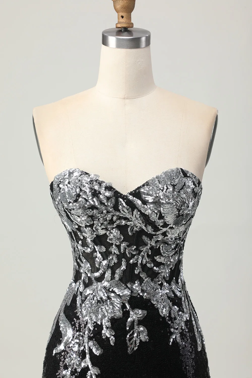 Sparkly Black Silver Bodycon Sequins Mini Homecoming Dress sold by Zapaka product image thumbnail 4