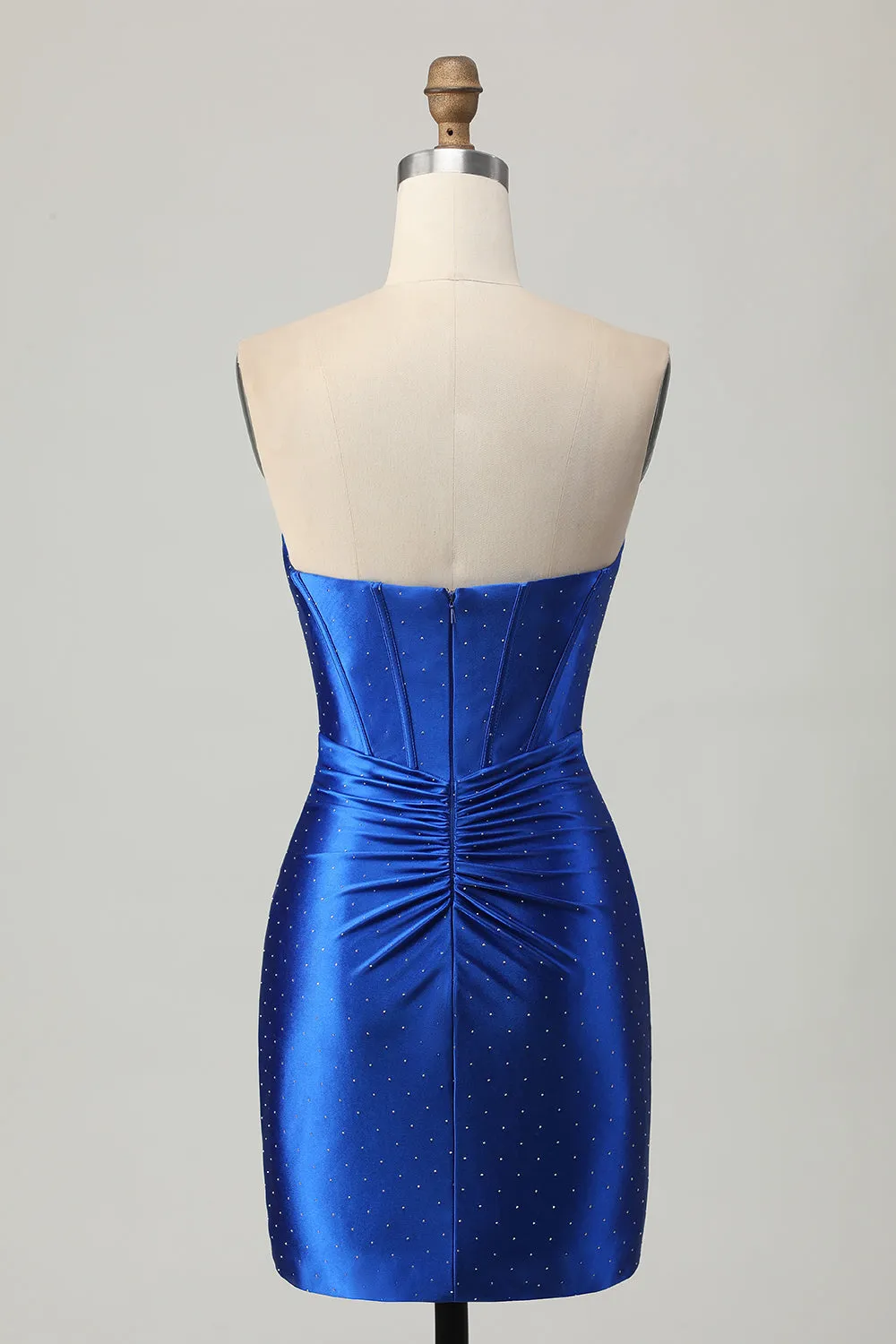 Royal Blue Strapless Beaded Tight Homecoming Dress with Slit sold by Zapaka product image thumbnail 2