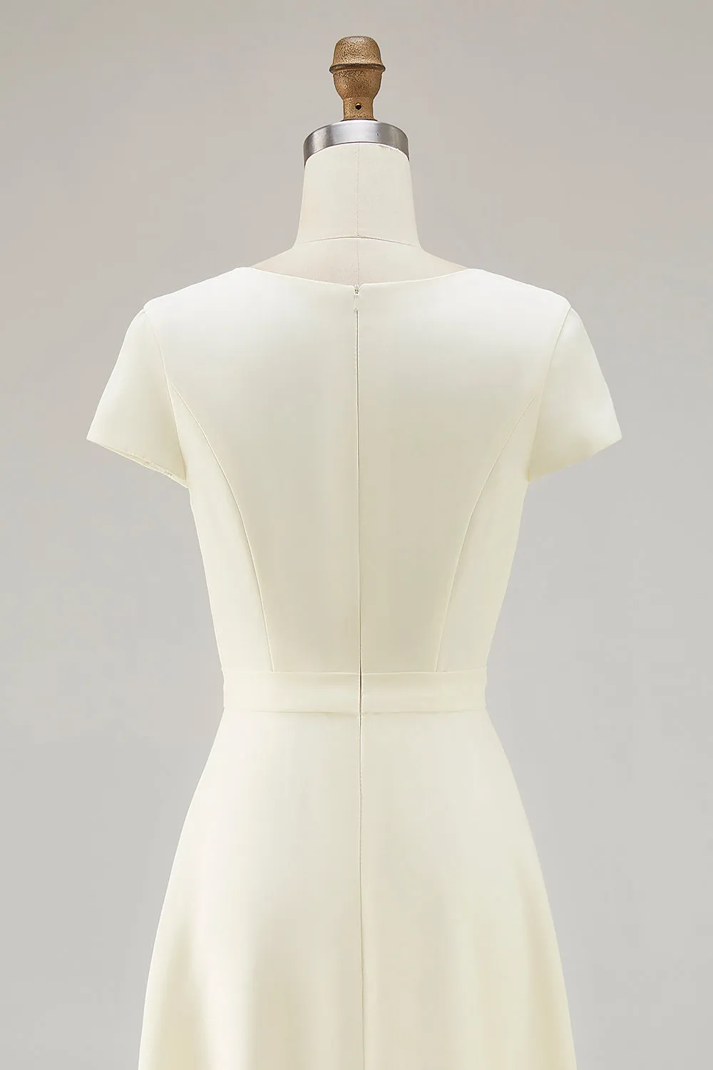 Daffodil A Line Boat Neck Vintage Satin Long Work Dress sold by Zapaka product image thumbnail 5