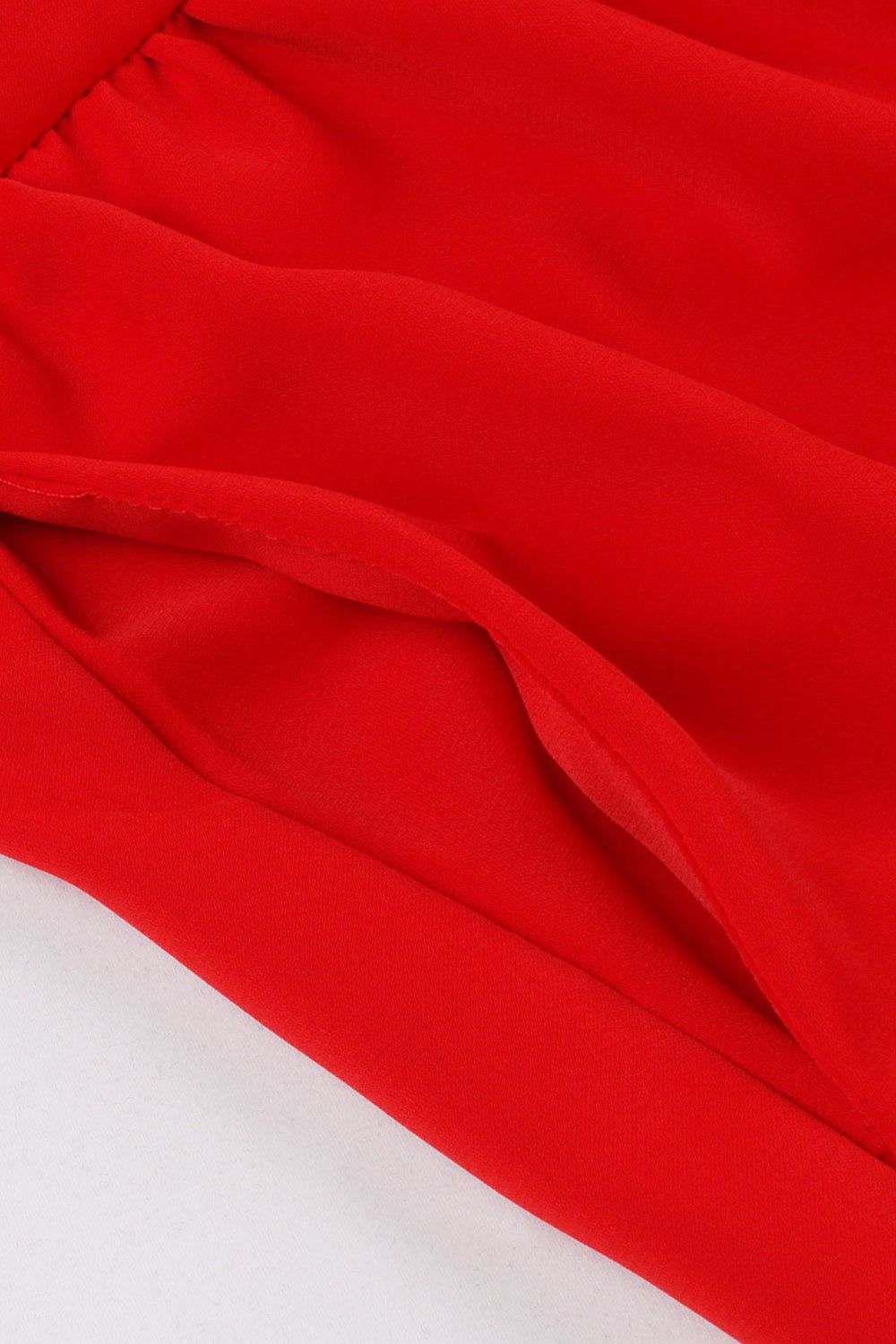 Short Sleeves Red 1950s Swing Dress sold by Zapaka product image thumbnail 4