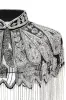 Sparkly Black Golden Beaded Fringed 1920s Cape sold by Zapaka