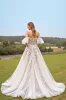 Off The Shoulder Apricot A Line Wedding Dress sold by Zapaka