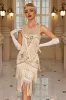 Sparkly Apricot Fringed Bodycon Short 1920s Dress with Sequins sold by Zapaka