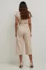 Khaki Notched Lapel Work Jumpsuits with Sleeves sold by Zapaka