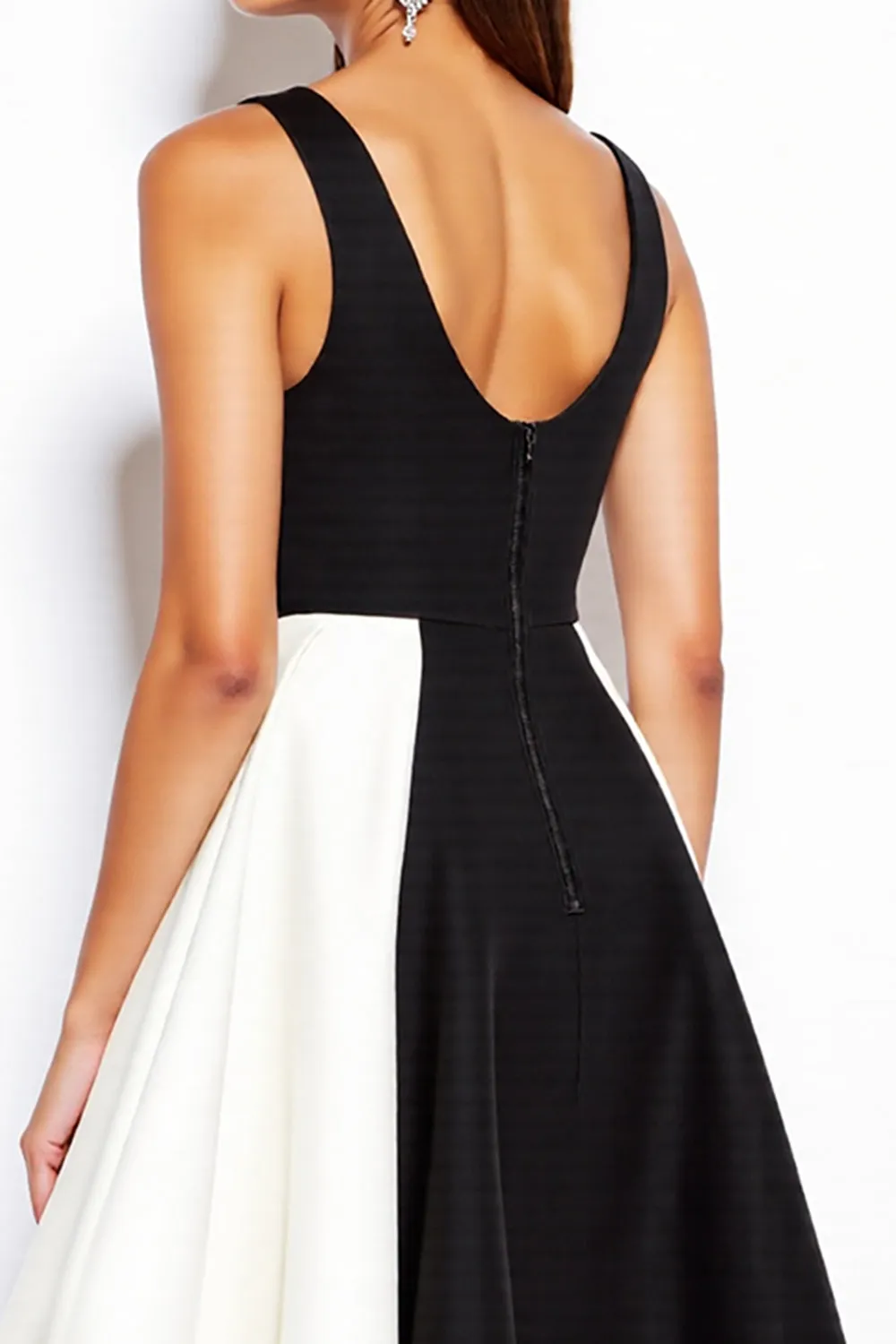 Chic A Line Black and White Cocktail Dress sold by Zapaka product image thumbnail 4