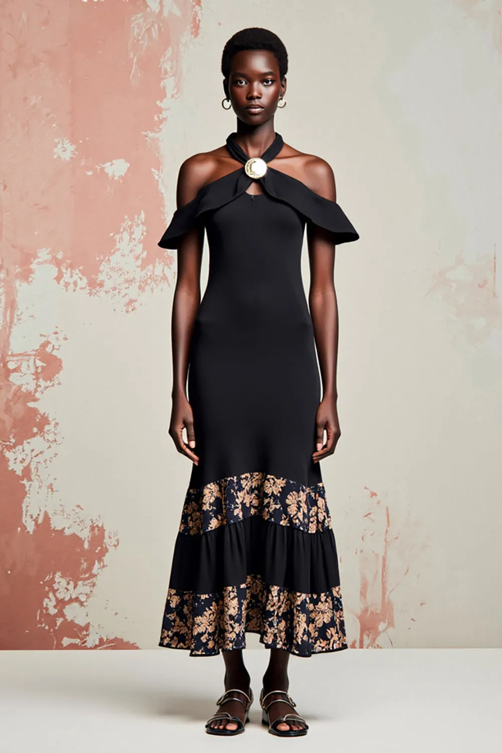 Black Sheath Long Wedding Guest Dress sold by Zapaka