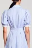 Blue A Line Cotton Striped Wedding Guest Dress sold by Zapaka