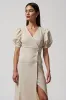 Ivory A Line Satin Long Formal Dress with Slit sold by Zapaka
