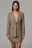 Brown Notched Lapel Tweed 2 Piece Short Business Suits sold by Zapaka