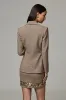 Brown Notched Lapel Tweed 2 Piece Short Business Suits sold by Zapaka