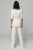 Ivory 2 Piece Peak Lapel Half Sleeves Women Suits with Belts sold by Zapaka