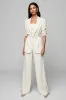 Ivory 2 Piece Peak Lapel Half Sleeves Women Suits with Belts sold by Zapaka