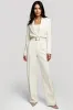 Ivory 2 Piece Shawl Lapel Women Suits with Belts sold by Zapaka