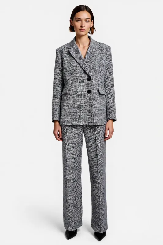 Grey Notched Lapel Single Breasted 2 Piece Women Suits sold by Zapaka