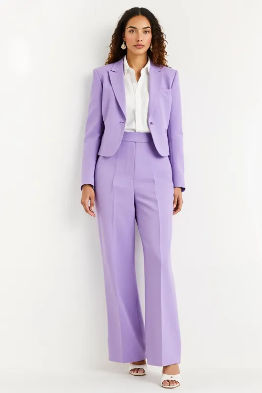 Purple 2 Piece Notched Lapel Women Suits with Sleeves sold by Zapaka