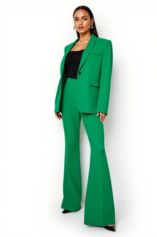 Dark Green Lapel One Button 2-piece Women Suits sold by Zapaka
