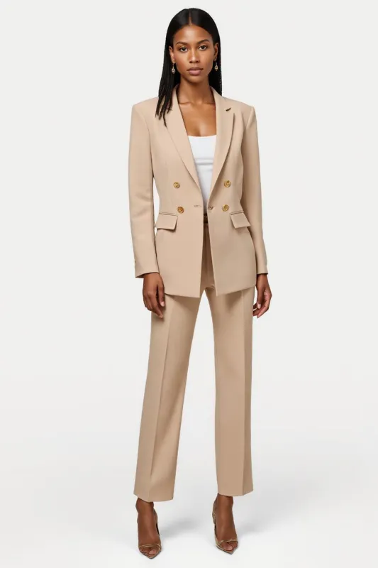Apricot Double-Breasted 2-piece Women Suits sold by Zapaka