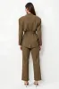 Brown Peak Lapel 2-piece Women Suits with Belt sold by Zapaka