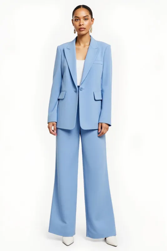 Blue One Button Peak Lapel 2-piece Women Suits sold by Zapaka