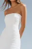 Ivory Bodycon Strapless Long Engagement Dress with Ruffles sold by Zapaka