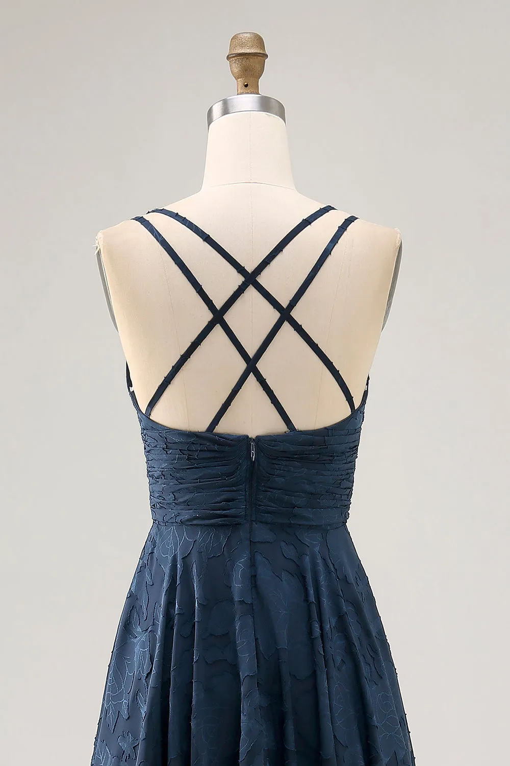 Floral A Line Navy Printed Long Wedding Guest Dress sold by Zapaka product image thumbnail 5